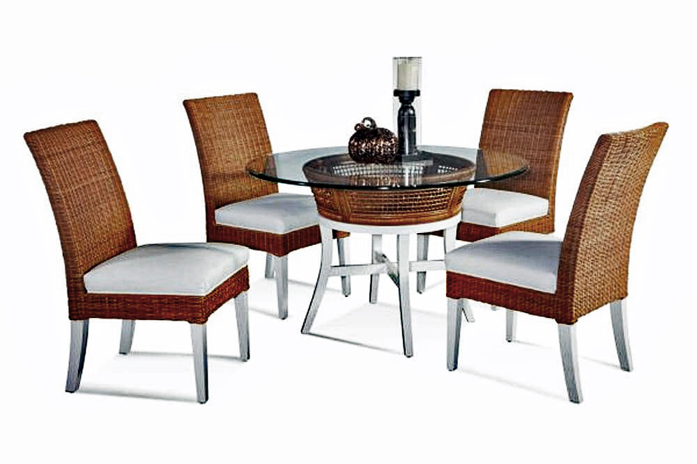 Farmhouse Custom Rattan Dining Set by Braxton Culler