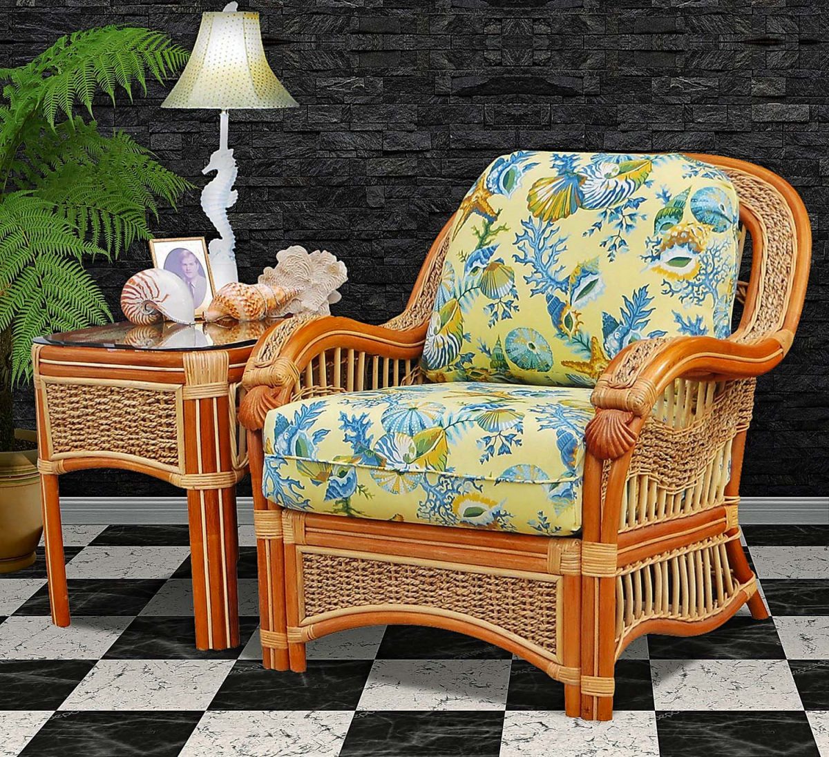 SEASCAPE RATTAN ARM CHAIR