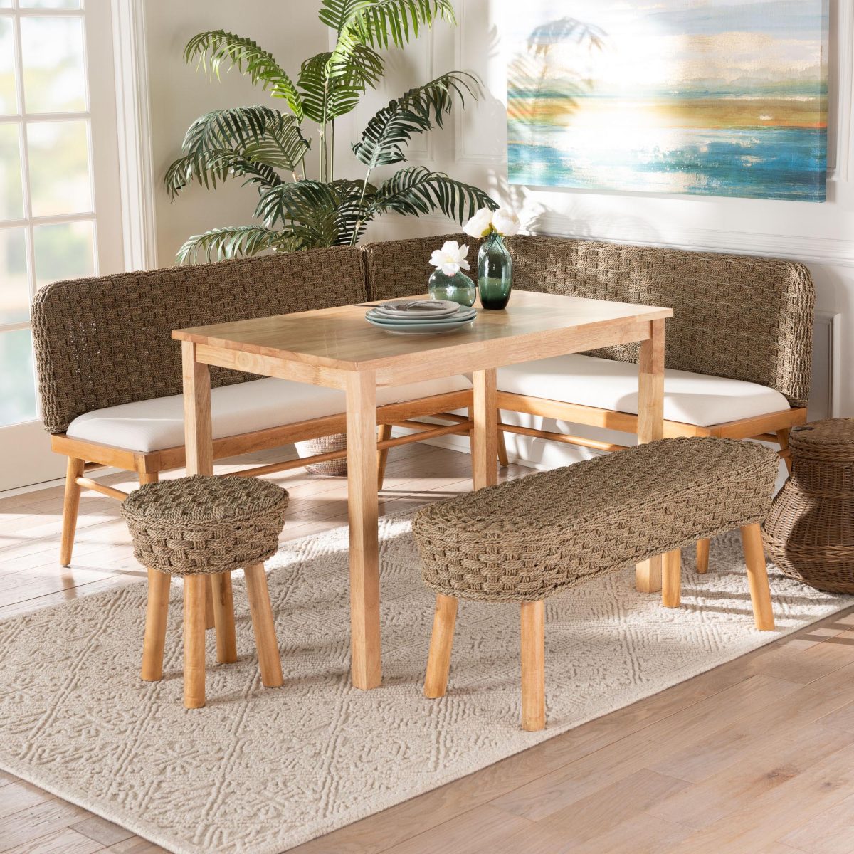denver dining rattan 5 pc nook set