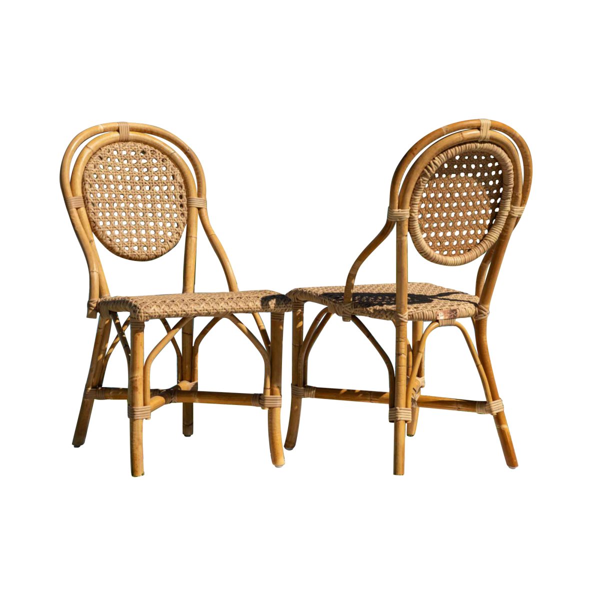 Panama Jack Sofia Side Chairs Set in Natural Rattan Finish