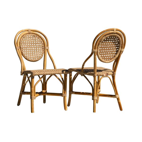 Panama Jack Sofia Side Chairs Set in Natural Rattan Finish