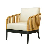 Panama Jack Java Lounge Chair with black wood frame and natural pencil rattan